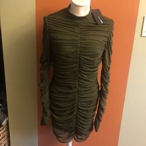 Green fashion nova rushed dress olive